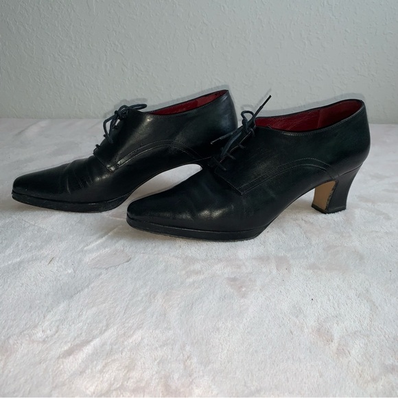 Bally Black Leather Women’s heeled Oxford Pumps Italy eu 39 Heels lace up - Picture 9 of 9